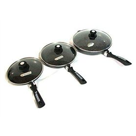 Schumann Professionnel - Lot 3 Poêles Moove Revêtement en Pierre - Compatibles Tous feux dont Induction - Fonte d'Aluminium Sans Schumann Professionnel - Lot 3 Poêles Moove Revêtement en Pierre - Compatibles Tous feux dont Induction - Fonte d'Aluminium Sans