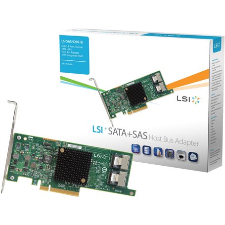 LSI SAS 9207-8i Carte SATA+SAS 6 Go/s à 8 Ports internes avec Interface hôte PCI-E (Import Royaume Uni)