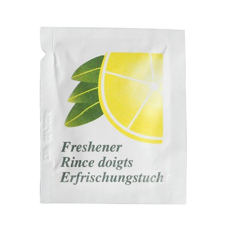 Lot de 200 lingettes rince doigt citron - Nettoyant main pour repas