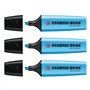 STABILO Lot de 3 surligneurs "BOSS ORIGINAL" - bleu