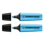 STABILO Lot de 3 surligneurs "BOSS ORIGINAL" - bleu