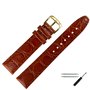 MARBURGER Bracelet De Montre 12mm Cuir Marron Croco (caïman) Gaufrage Avec Couture - Kit De Montage D'outils 5291232000220
