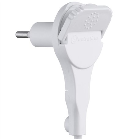 Electraline 520200 Fiche Male 2P 6A Extra Plate Blanche