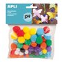 APLI 13061 - Sachet de 78 pompons de couleurs vives pour loisirs créatifs