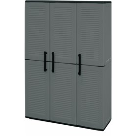 Art Plast Armoire extérieure ou intérieure, 3 portes et 3 niveaux en polypropylène ajustables, 100% fabriqués en Itala, 102x37h1 Art Plast Armoire extérieure ou intérieure
