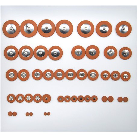 47 x Tampons Soundman® pour Saxophone Alto en cuir Lot de 47 tampons saxo alto Résonateurs en Métal Universel