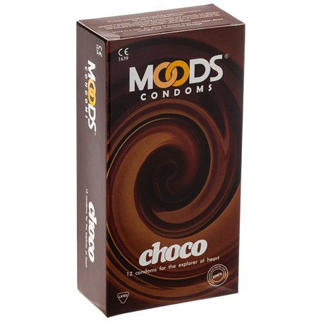 MOODS Choco Lot de 12 préservatifs au goût chocolat pour les amateurs de plaisir