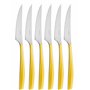 BUGATTI GL6U-021F06/6 Glamour Ménagère de 6 Pièces Couteau Dessert SAN/Acier Jaune 16 x 26 x 3 cm