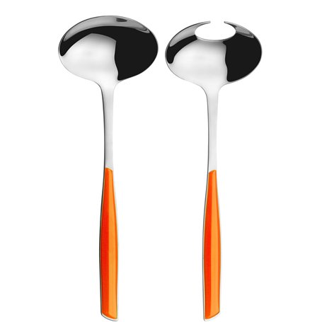 BUGATTI GLOU-021F14/15 Glamour Lot de 2 Pièces Service de Salade SAN/Acier Orange 16 x 26 x 3 cm