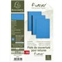 EXACOMPTA Paquet 100 plat de couverture A4 FOREVER, grain cuir 270g, coloris bleu