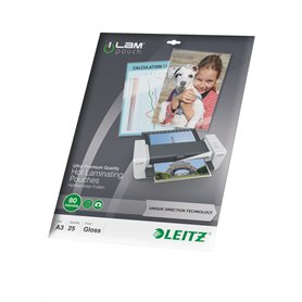 LEITZ 74860000 - Bolsas de plastificación con tecnología UDT A3 303x426 mm (caja 25) 80 micras LEITZ 74860000 - Bolsas de plastificación con tecnología UDT A3 303x426 mm (caja 25) 80 micras