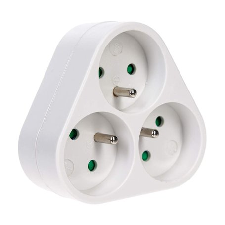 JJA 850831 Socle 3 Prises terre Blanc