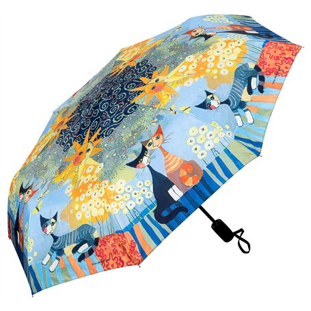 VON LILIENFELD Parapluie de poche Ouverture Automatique Résistant au Vent Pliant Rosina Wachtmeister: Dolce Vita Mini Art Chat