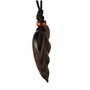 Collier ISLAND PIERCINGS N150 avec pendentif en forme de feuille - En bois - Fait à la main - Longueur réglable