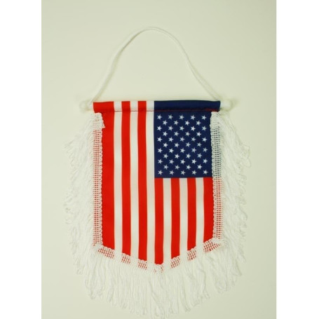 AZ FLAG - Fanion Etats-Unis Pour Décoration Voiture Avec Cordelettes - Mini Drapeau Américain - Usa - 13x10 cm