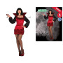 ATOSA déguisement vampiresse robe rouge court M