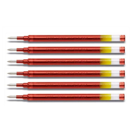 PILOT Lot de 6 Recharges BLS-G2-7 Gel pour stylo G2 / Alphagel Pte 0
