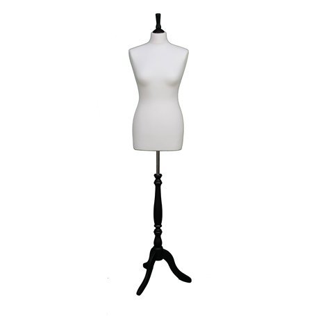 The Shopfitting Shop Mannequin/Buste de Couture Femme en Jersey Beige avec trépied en Bois - Taille 38