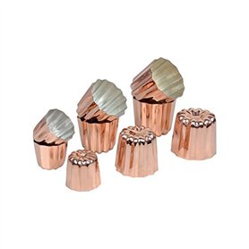CHEVALIER DIFFUSION Moule a canneles bordelais en cuivre 5,5 cm, Or CHEVALIER DIFFUSION Moule a canneles bordelais en cuivre 5