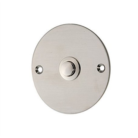 HUBER bouton de sonnette en métal - bouton de sonnette I en laiton chromé - bouton-poussoir