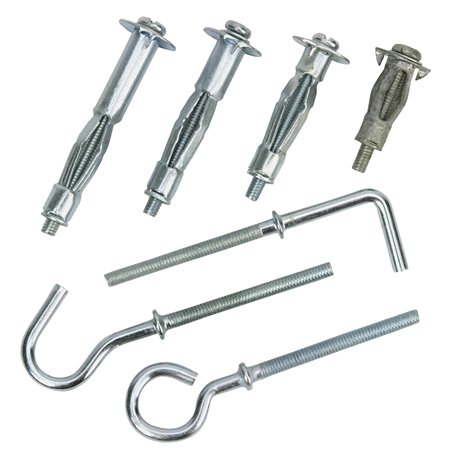 Cogex - Lot de 45 chevilles à expansion et crochets - Spécial mur creux - Ø4mm x 21