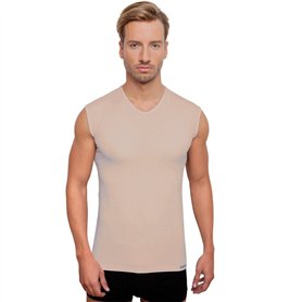 Schaufenberger Maillot de corps invisible sans manches, couleur chair, col en V, chair, XL Schaufenberger Maillot de corps invisible sans manches