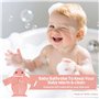Serviette à Capuche Bébé Lexikind : Peignoir De Bain En Tissu Éponge Pour Garçon Et Fille (Requin Rose)