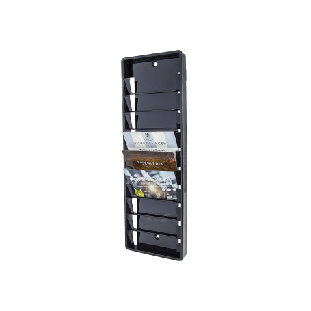 Support mural pour cartes - Noir - Jusqu'à 10 cartes au format 86 x 54 mm - Carte de tampon - Carte de pointage - Enregistrement