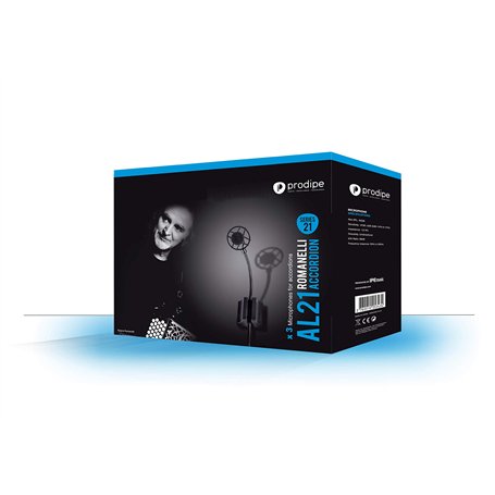 Prodipe AL21 Romanelli Pack de 3 Microphones pour Accordéon Noir