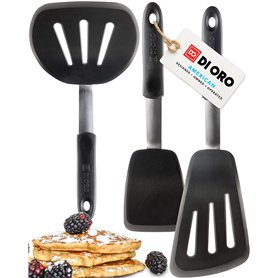 DI ORO® - Série Chef - Spatules de cuisine en silicone et acier inoxydable - Résistantes à la chaleur à 315 °C - Meilleures spat DI ORO® - Série Chef - Spatules de cuisine en silicone et acier inoxydable - Résistantes à la chaleur à 315 °C - Meilleures spat