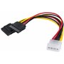 POPPSTAR 1x 10 cm Adaptateur d'alimentation Sata 3 Câble en Y (répartiteur de câble d'alimentation - 1x 4-pin Molex mâle vers 2X