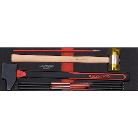 KS Tools - 713.1102 - Module d'outils de frappe - 9 pièces - Pour servantes et établis