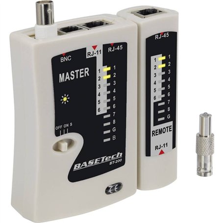 Testeur de câbles BT-200 Basetech BT-200 Convient pour RJ-45
