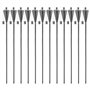 Harbour Housewares Torches de Jardin en Métal - Cône - Paquet de 12 - Torches de Jardin Argentées de 146 cm Éclairage Extérieur