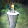 Harbour Housewares Torches de Jardin en Métal - Cône - Paquet de 12 - Torches de Jardin Argentées de 146 cm Éclairage Extérieur 