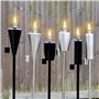 Harbour Housewares Torches de Jardin en Métal - Cône - Paquet de 12 - Torches de Jardin Argentées de 146 cm Éclairage Extérieur 