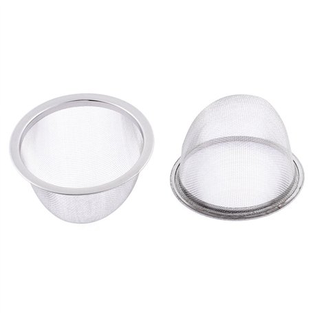 sourcing map 2pcs Filtre Théière Maille Thé Infuseur Filtre Tisane Crépine Filet Thé Panier Passoire épice 75mm diamètre en Acie