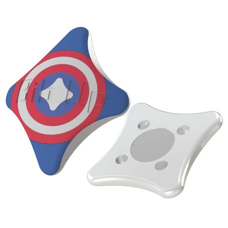 BIBUP 3.0 5 - Paire d'aimants - Fixation magnétique pour numéro de dossard (Captain America)