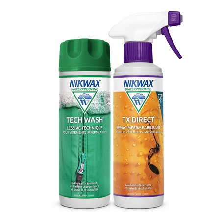 Nikwax Lessive Tech Wash 300ml + Imperméabilisant Spray TX.Direct 300ml