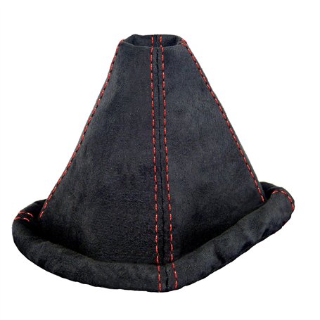 L&P A0118 Soufflet de Levier de Vitesses Faux Suede Style compatible avec VW Golf 2 3 Polo 6N pour Passat 35i Noir Rouge