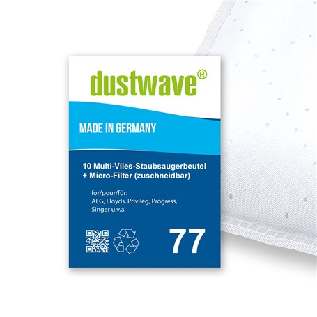 Dustwave® Lot de 10 sacs d'aspirateur pour AEG - Vampyr 731 i Compact - Fabriqué en Allemagne - Avec micro-filtre