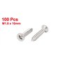 sourcing map M1.8 X 10 mm cruciforme à tête plate Vis autotaraudeuse ton argent 100 pcs