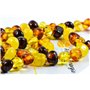unisex Collier Ambre 33cm.+Bracelet 14cm.- 100% Plus Haute Qualité Certifié l'Ambre la Baltique Authentique Collier Perles de Pl