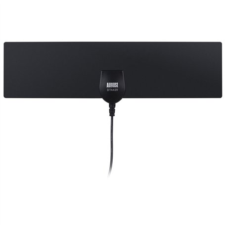 August DTA420 – Antenne TV Intérieur Puissante TNT HD – Haut Gain Extra Plate Discrète Attache Fenêtre Vitre Mural Autocollante