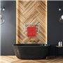 Relaxdays 10020133 Étagère porte-serviette murale salle de bain toilette serviette acier chromé HxlxP 43 x 56 x 23 cm rangement