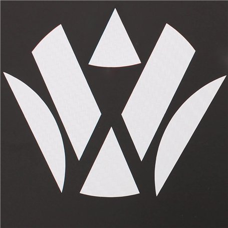 Emblème Coins de carbone Blanc arrière de Finest Folia VW Golf 6 VI GTI GTD R Turbo Logo Film arrière