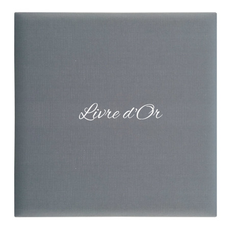 Livre d'or Gris effet toilé - Fabriqué en France - LDTG