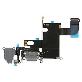Pièce détachée compatible Apple - Nappe écouteurs (jack) / connecteur charge (dock) et micro pour iPhone 6 gris sidéral Pièce détachée compatible Apple - Nappe écouteurs (jack) / connecteur charge (dock) et micro pour iPhone 6 gris sidéral