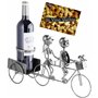 BRUBAKER Porte-Bouteille de vin - Couple à vélo/en Tandem - Métal - Carte de vœux Incluse - Idée Cadeau Originale - Objet décora