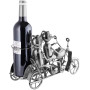 BRUBAKER - Porte-Bouteille de vin - Couple & Chien à Moto Side-Car - Sculpture en Métal - Carte de voeux INCL. - Idée Cadeau Ori